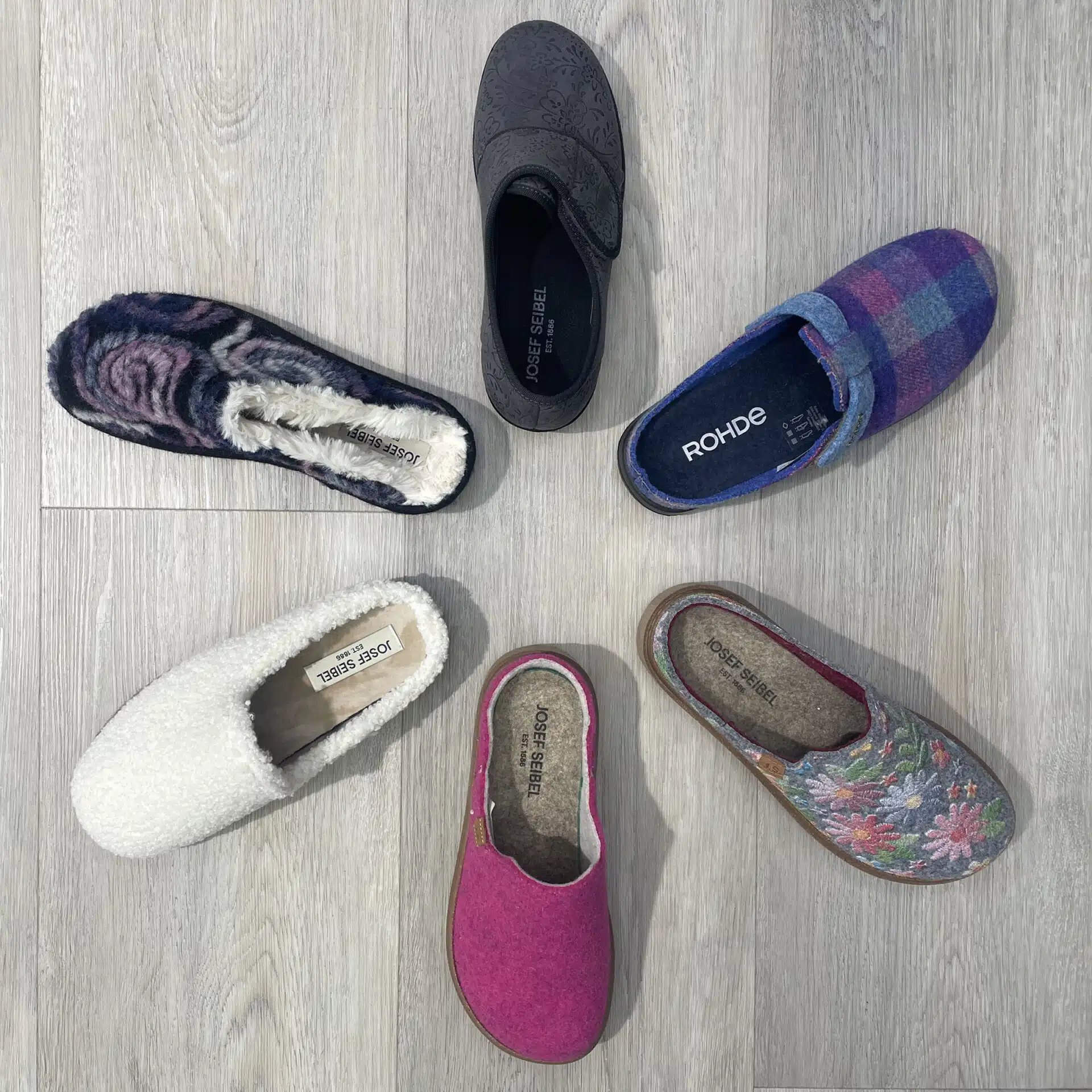 Hausschuh Auswahl Herbst
